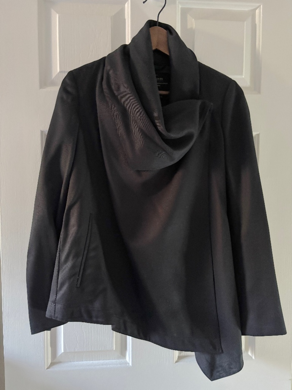 All Saints Bayle Monument asymmetrical wrap jacket, women's size US 4